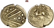 TREVERI. El-Stater, 60/25 v. Chr.; 5,44 g. Delestrée/Tache 600.