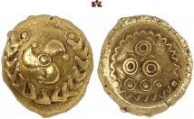 ANONYM. AV-Stater (Regenbogenschüsselchen), 50/25 v. Chr.; 7.29 g. Kellner Typ IX A; Slg. Flesche 402.