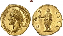 Antoninus I. Pius, 138-161. AV-Aureus, 151/152, Rom; 7.20 g. BMC 771; Calicó 1518 (Avers stempelgleich); Coh. 305; RIC 206.
