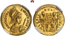 Theodosius II., 408-450. AV-Solidus, 415, Constantinopolis; 4.47 g. RIC 207.