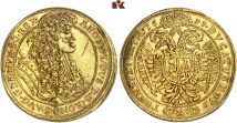 Leopold I., 1657-1705. 10 Dukaten 1695 KV, Klausenburg, für Siebenbürgen. 34.29 g. Fb. 482 (dort unter Siebenbürgen); Resch 13; Herinek 62.