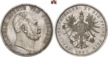 Wilhelm I., 1861-1888. Doppelter Vereinstaler 1867 A. 37,00 g. AKS 96; Dav. 783; Kahnt 392; Thun 269; Olding 402.