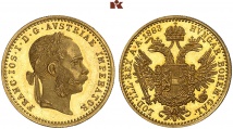 Franz Josef I., 1848-1916. Dukat 1883, Wien. Fb. 493; J. 344; Schl. 547.