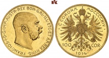 Franz Josef I., 1848-1916. 100 Kronen 1914, Wien. Fb. 507; J. 388; Schl. 656.