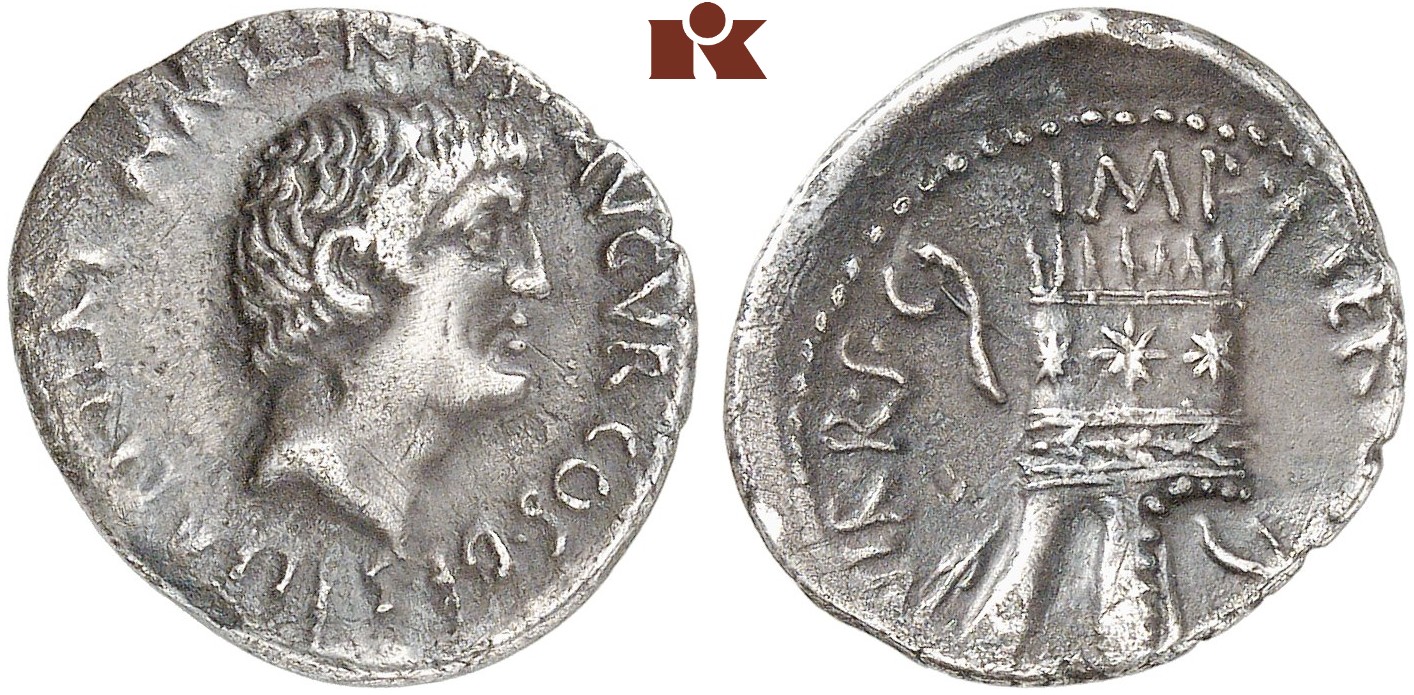 Marcus Antonius, † 30 v. Chr. AR-Denar, 37 v. Chr., Antiochia (?); 3.38 ...
