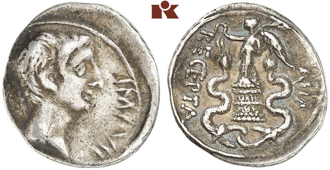 Augustus, 30 v.-14 n. Chr. AR-Quinar, 29/28 v. Chr., italische ...