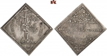 Christian I., 1603-1630. Klippenförmige Silbermedaille 1621, Mann Nachtrag 558 a.