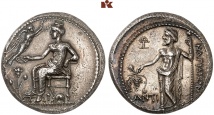 NAGIDOS. AR-Stater, 350/333 v. Chr.; 9.91 g. Lederer Gruppe X, vergl. 59 (Avers stempelgleich); SNG v. Aulock -; SNG France 2, -; SNG Levante -.