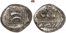 KARPATHOS. POSEIDION. AR-Stater, 500/480 v. Chr.; 13.55 g.