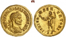 Diocletianus, 284-305. AV-Aureus, 293/294, Cyzicus; 5,36 g. RIC 297; Calicó 4500.