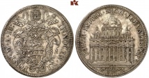 Innocenz XI., 1676-1689. Piastra A II (1677/1678), Rom. 32,01 g. Muntoni 39; Dav. 4088; Toffanin 2014/1 (R).