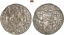 Adolph II. von Nassau, 1461-1475. Weißpfennig (Groschen) o. J. (1461/1462), Seligenstadt. 2.03 g. Slg. Walther 159 (dieses Exemplar); Pr. Alex. 190; Slg. Pick I (Auktion Dr. Busso Peus Nachf. 405) -.