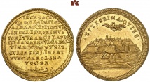 Karlsburg. Goldmedaille zu 2 Dukaten 1715, Popelka 198 (dort in Silber); Resch 120; Slg. Montenuovo -; Müseler Nachtrag 71/10 a.