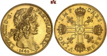 Louis XIII, 1610-1643. Huit louis d'or à la tête laurée 1640 A, Paris. 53.86 g. Duplessy 1295; Fb. 407; Gadoury 61 (R5).