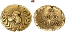 ANONYM. AV-Stater (Regenbogenschüsselchen), 50/25 v. Chr.; 6.91 g. Kellner Typ IX A; Slg. Flesche 402.