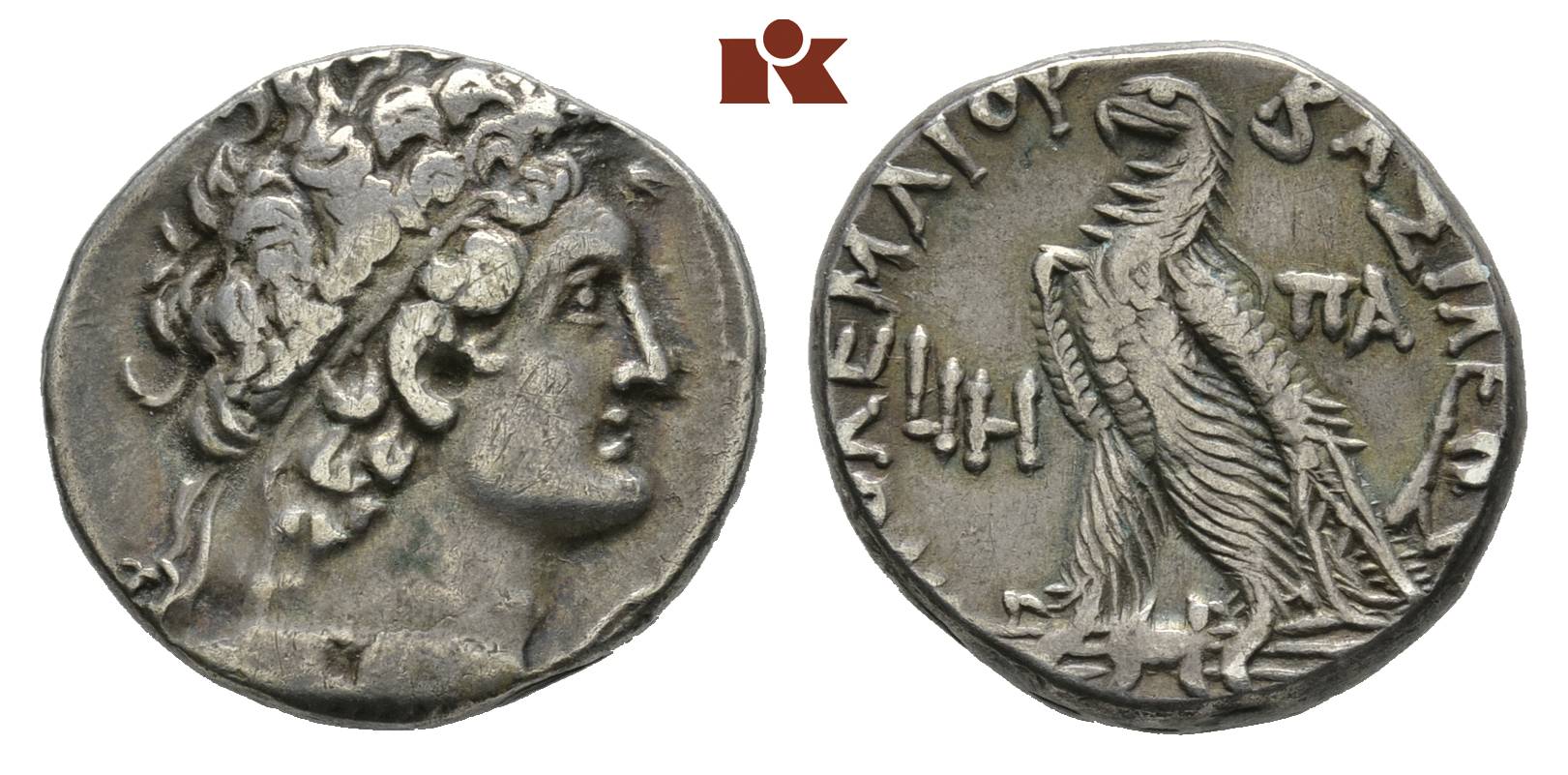 Ptolemaios X., 101-88 v. Chr. AR-Tetradrachme, Jahr 18 (= 97/96 v. Chr ...