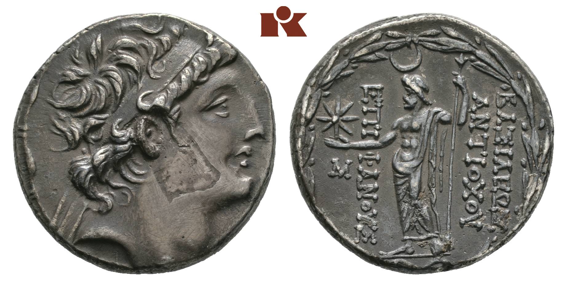 Antiochos VIII., 121-96 v. Chr. AR-Tetradrachme, 121/113 v. Chr., Ake ...