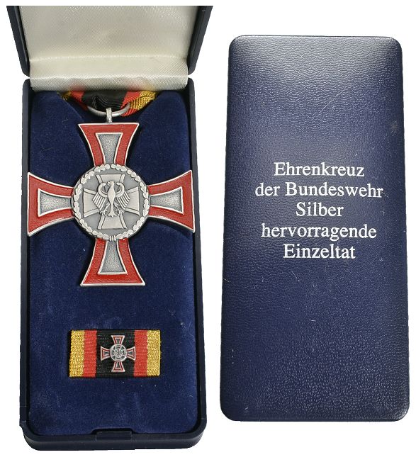 Bundeswehr Ehrenkreuz  Bandspange Ordensspange besondere Einzeltat SILBER 