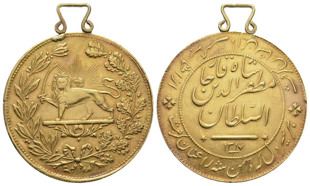 Militär-Verdienstmedaille. Goldene Medaille für Tapferkeit zu 5 Toman