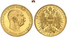 Franz Josef I., 1848-1916. 20 Kronen 1916, Wien. Fb. 511; J. 392; Schl. 673.