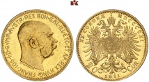 Franz Josef I., 1848-1916. 20 Kronen 1911, Wien. Fb. 509; J. 387; Schl. 661.