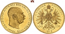 Franz Josef I., 1848-1916. 100 Kronen 1912, Wien. Fb. 507; J. 388; Schl. 654.