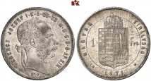 Franz Josef I., 1848-1916. Gulden (Forint) 1871 GYF, Karlsburg. 12,33 g. J. 358.